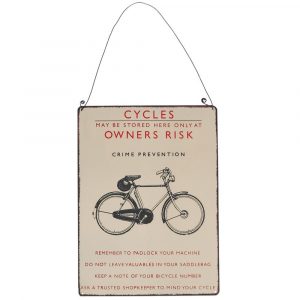 Nástěnná cedule retro jízdní kolo Rex London Bicycle, 17 x 23 cm